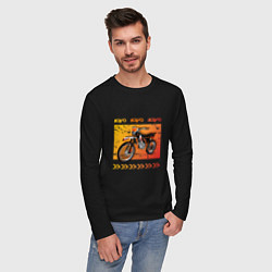Лонгслив хлопковый мужской Kayo эндуро мотоцикл, цвет: черный — фото 2