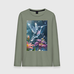 Мужской лонгслив Колибри у цветка