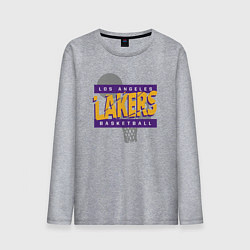 Лонгслив хлопковый мужской Lakers basketball play, цвет: меланж