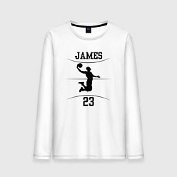 Лонгслив хлопковый мужской James 23, цвет: белый