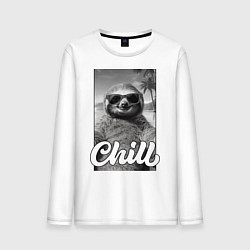Мужской лонгслив Sloth - chill - настроение у ленивца чилить в отпу