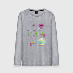 Лонгслив хлопковый мужской Комикс про семечку, или история одной бобовой, цвет: меланж