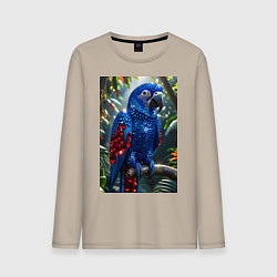 Мужской лонгслив Попугай из драгоценных камней