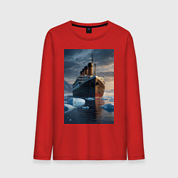 Мужской лонгслив Титаник плывет среди айсбергов