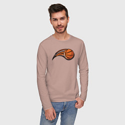 Лонгслив хлопковый мужской Basketball shot, цвет: пыльно-розовый — фото 2