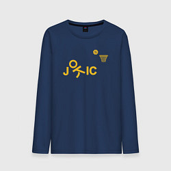 Лонгслив хлопковый мужской Jokic shot, цвет: тёмно-синий