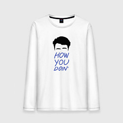 Лонгслив хлопковый мужской How you doin, цвет: белый