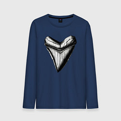 Лонгслив хлопковый мужской Зуб мегалодона, цвет: тёмно-синий