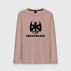 Лонгслив хлопковый мужской Игра дракона, цвет: пыльно-розовый