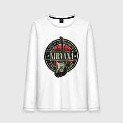 Лонгслив хлопковый мужской Нирвана гранж, цвет: белый