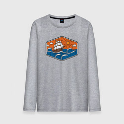 Мужской лонгслив Кораблик в океане