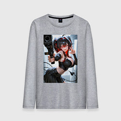 Мужской лонгслив Девушка-демон с пистолетом