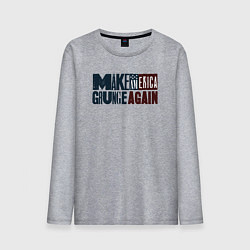 Лонгслив хлопковый мужской Сделаем Америку гранжевой снова, цвет: меланж