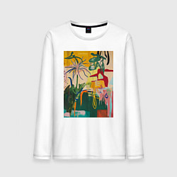 Мужской лонгслив Тропическая цветочная абстракция