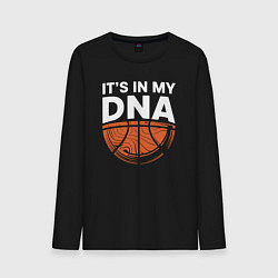 Лонгслив хлопковый мужской Баскет у меня в днк, цвет: черный