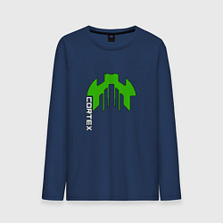 Лонгслив хлопковый мужской Cortex зелёный aneurism iv, цвет: тёмно-синий