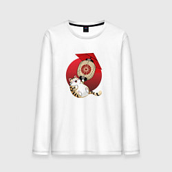 Мужской лонгслив Летящий кот на фонарике