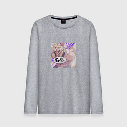 Лонгслив хлопковый мужской Протеиновый кот, цвет: меланж