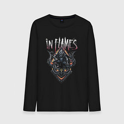 Лонгслив хлопковый мужской In Flames Mask, цвет: черный