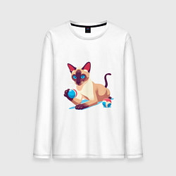 Мужской лонгслив Игривый сиамский котик