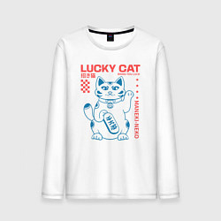 Лонгслив хлопковый мужской Maneki neko, цвет: белый
