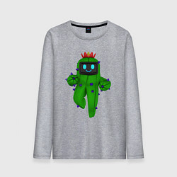 Лонгслив хлопковый мужской Tанцующий кактус из игры, цвет: меланж