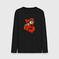 Лонгслив хлопковый мужской За Родину - за Сталина, цвет: черный