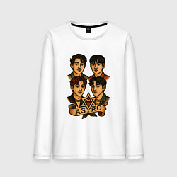 Лонгслив хлопковый мужской Astro в стиле тату, цвет: белый