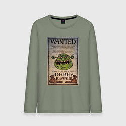Лонгслив хлопковый мужской Разыскивается огр, цвет: авокадо