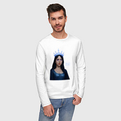 Лонгслив хлопковый мужской Билли Айлиш с короной, цвет: белый — фото 2