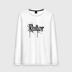 Мужской лонгслив Реэлтор черной краской