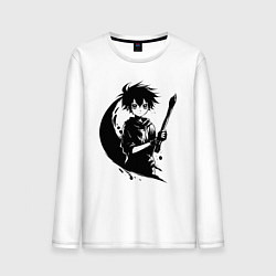 Лонгслив хлопковый мужской Художник с кистью аниме, цвет: белый