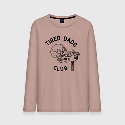 Лонгслив хлопковый мужской Tired Dads Club, цвет: пыльно-розовый