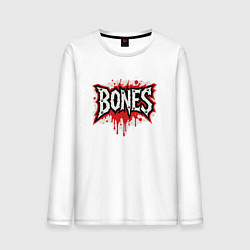 Лонгслив хлопковый мужской Логотип Bones, цвет: белый
