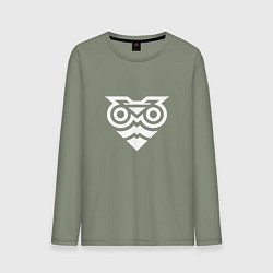 Мужской лонгслив Метафора совы и мотоцикла