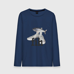 Мужской лонгслив Fih - мем с рыбой в кедах