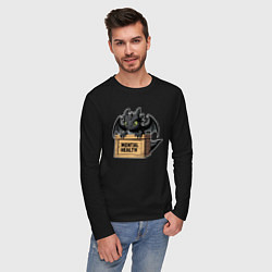 Лонгслив хлопковый мужской Как приручить дракона - Беззубик на страже менталь, цвет: черный — фото 2