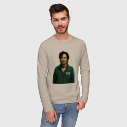 Лонгслив хлопковый мужской Грустный игрок 456, цвет: миндальный — фото 2