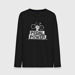 Лонгслив хлопковый мужской Педальная сила, цвет: черный