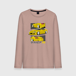 Мужской лонгслив Nissan Silvia S15 дрифт икона