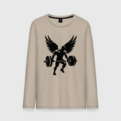 Мужской лонгслив Крылатый силач со штангой