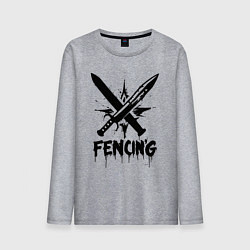 Мужской лонгслив Фехтование скрещённые мечи в стиле граффити