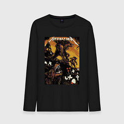 Лонгслив хлопковый мужской Metallica - wolf, цвет: черный