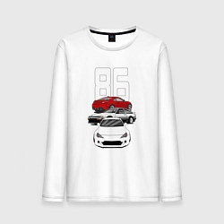 Лонгслив хлопковый мужской Toyota AE86 GT86 GR86 Эволюция легенды JDM, цвет: белый