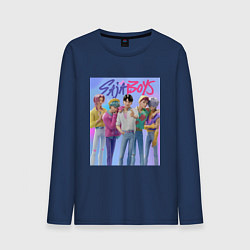Лонгслив хлопковый мужской Saja Boys, Кейпоп-охотницы на демонов, цвет: тёмно-синий
