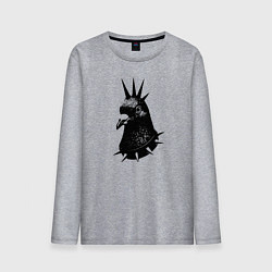 Лонгслив хлопковый мужской Панк голубь, цвет: меланж