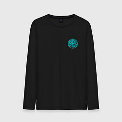 Лонгслив хлопковый мужской Оберег от хворей - здрабережень, цвет: черный