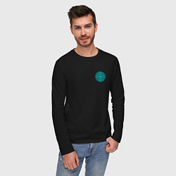Лонгслив хлопковый мужской Оберег от хворей - здрабережень, цвет: черный — фото 2
