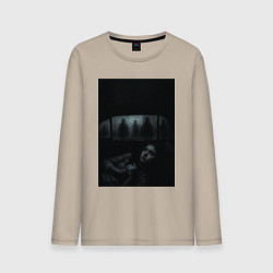 Мужской лонгслив Девушка прячется в машине ужасы триллер