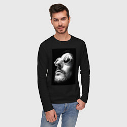 Лонгслив хлопковый мужской Леон персонаж, цвет: черный — фото 2